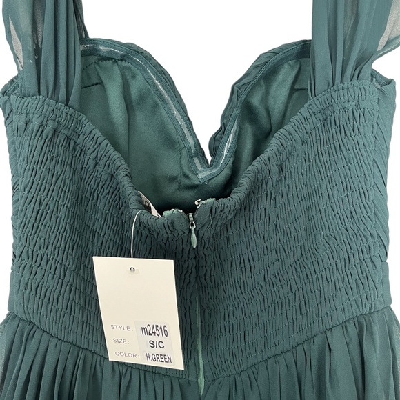 Hunter Green Full Length Dress S ~ NWT - Picture 6 of 9